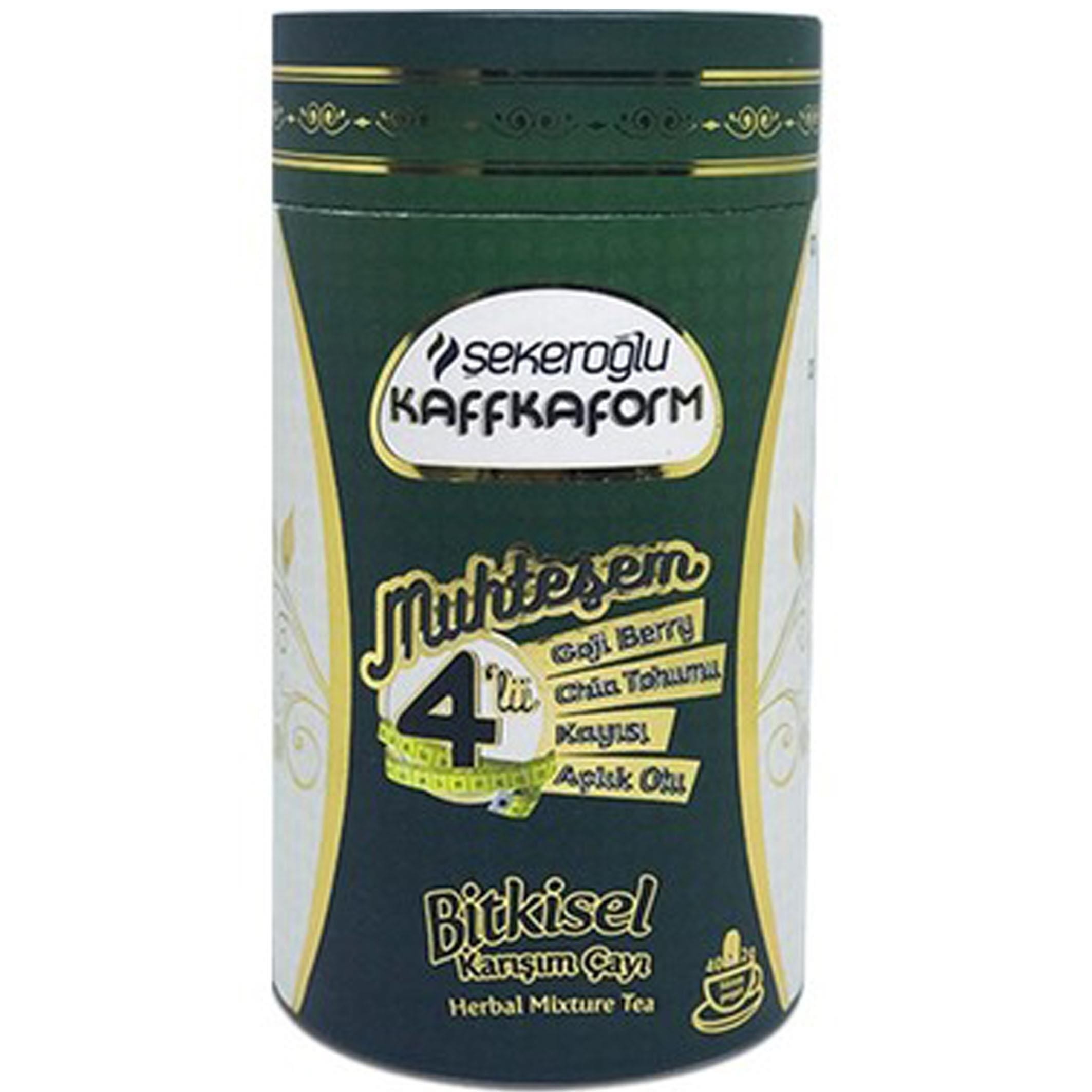 Kaffkaform Muhteşem Dörtlü Bitkisel Karışım Çayı 40x2 gr Süzen Poşet.