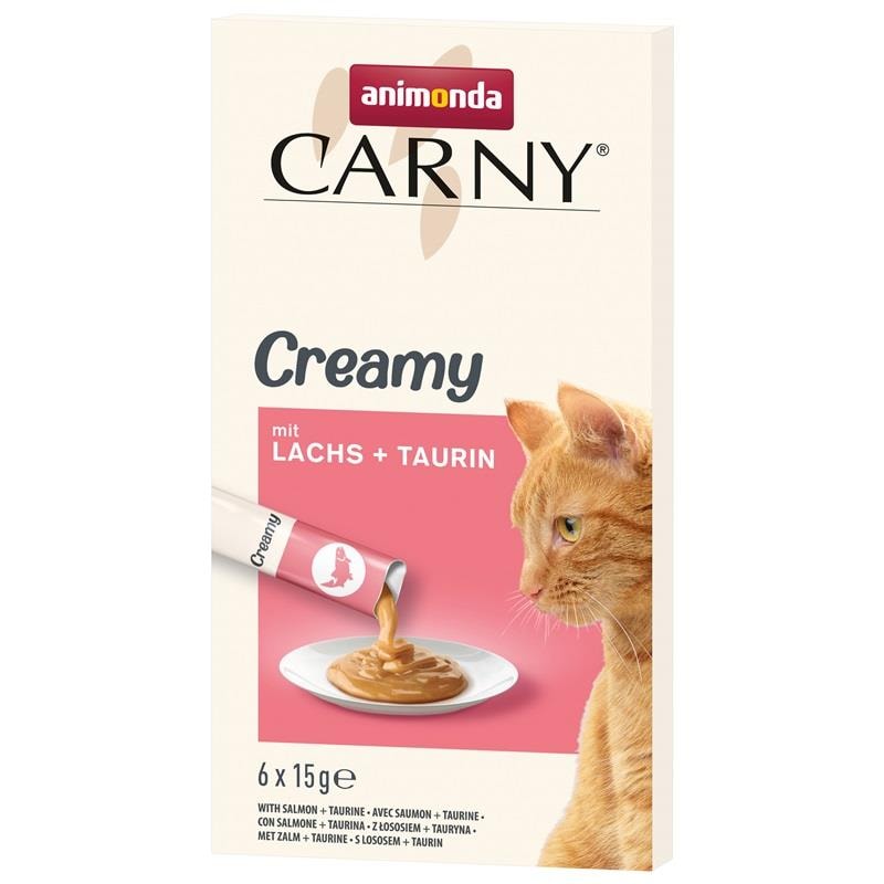Animonda Snack Carny Somonlu & Taurinli Kedi Kreması 6x15 gr, Kedi Ödül Maması, Animonda