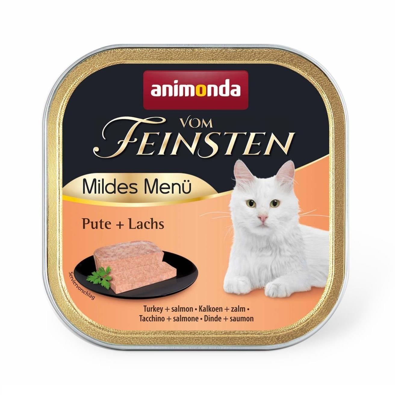 Animonda Vom Feinsten Hindili ve Somonlu Kısırlaştırılmış Kedi Konservesi 100g, Yetişkin Kedi Yaş Mama, Animonda