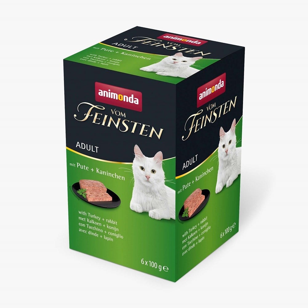 Animonda Vom Feinsten Hindili ve Tavşanlı Yetişkin Kedi Konservesi 6x100g, Yetişkin Kedi Yaş Mama, Animonda