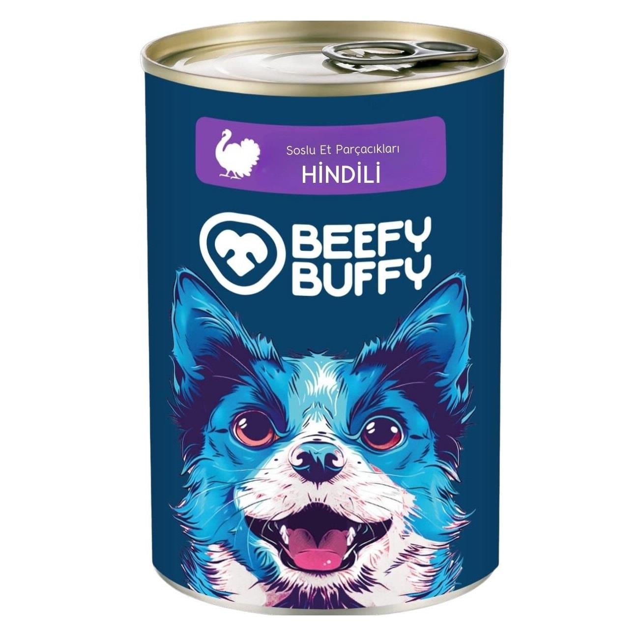 Beefy Buffy Yoğun Hindi İçerikli Köpek Konservesi 415 Gr, Yaş Yetişkin Köpek Maması, Beefy Buffy
