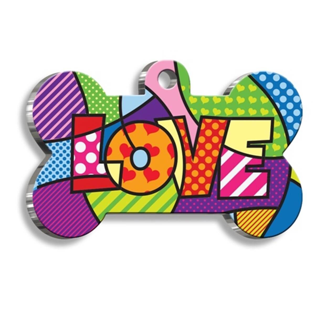 Bitches Love Picasso Kemik Şekilli Köpek Künyesi 3,8 Cm