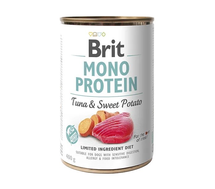 Brit Care Mono Protein Ton Balığı ve Tatlı Patetesli Köpek Konservesi 400 gr, Yetişkin Köpek Konservesi, Brit Care