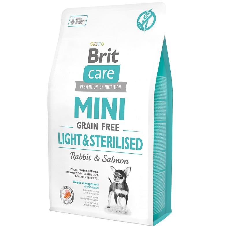 Brit Care Tahılsız Mini Light Sterillised Tavşanlı Köpek Maması 2 kg, Tahılsız Köpek Mamaları, Brit Care