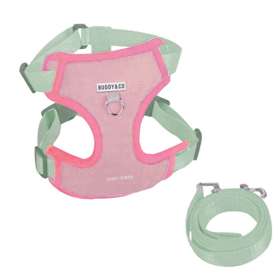 Buddy&Co Gezdirmeli Göğüs Tasması Pembe Medium, Köpek Göğüs Tasması, Buddy&Co