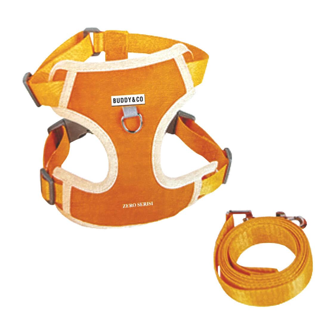 Buddy&Co Gezdirmeli Göğüs Tasması Turuncu Small, Köpek Göğüs Tasması, Buddy&Co