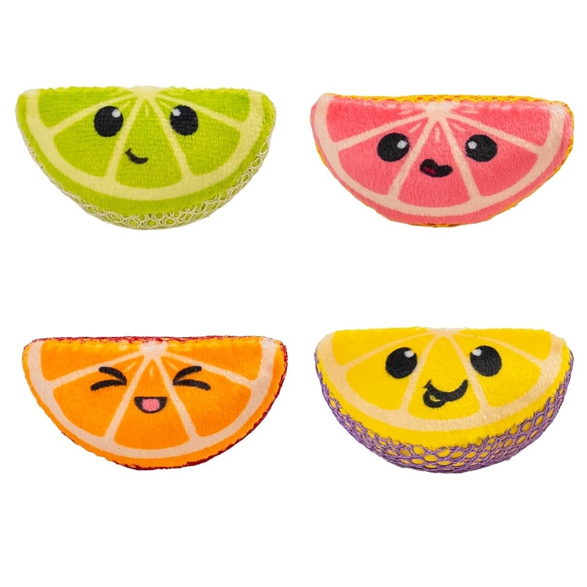 Catstages Fruit Wedges Catnipli Meyve Kedi Oyuncağı 4'lü, Peluş Kedi Oyuncak, Petstages