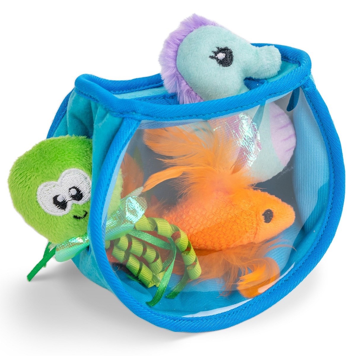 Catstages Hide & Seek Fish Bowl Catnipli Kedi Oyuncak Seti, Peluş Kedi Oyuncak, Petstages