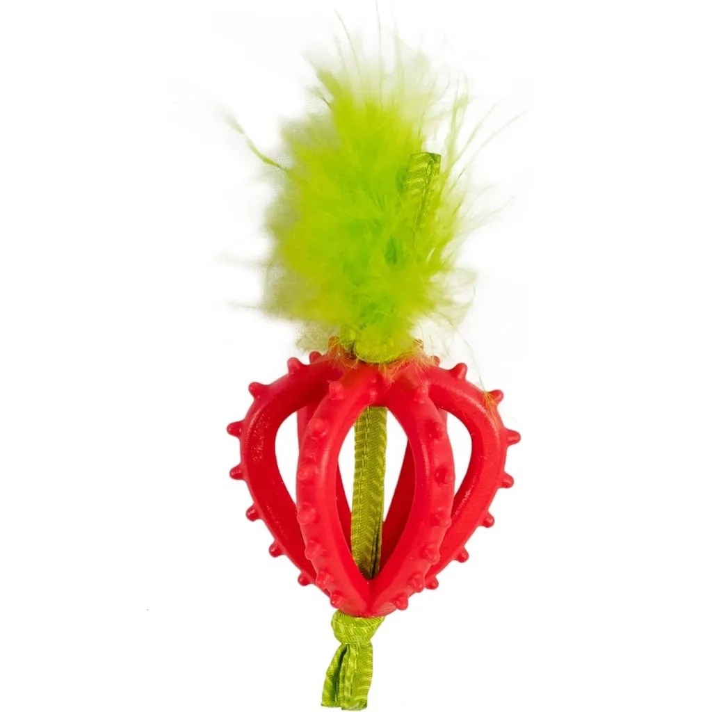 Catstages Strawberry Teether Çilek Diş Kaşıyıcı Kedi Oyuncağı, Kedi Topu, Petstages