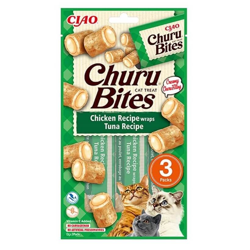 Ciao Bites Tavuk Sargılı , Ton Balıklı Kedi Ödülü 3x10 Gr
