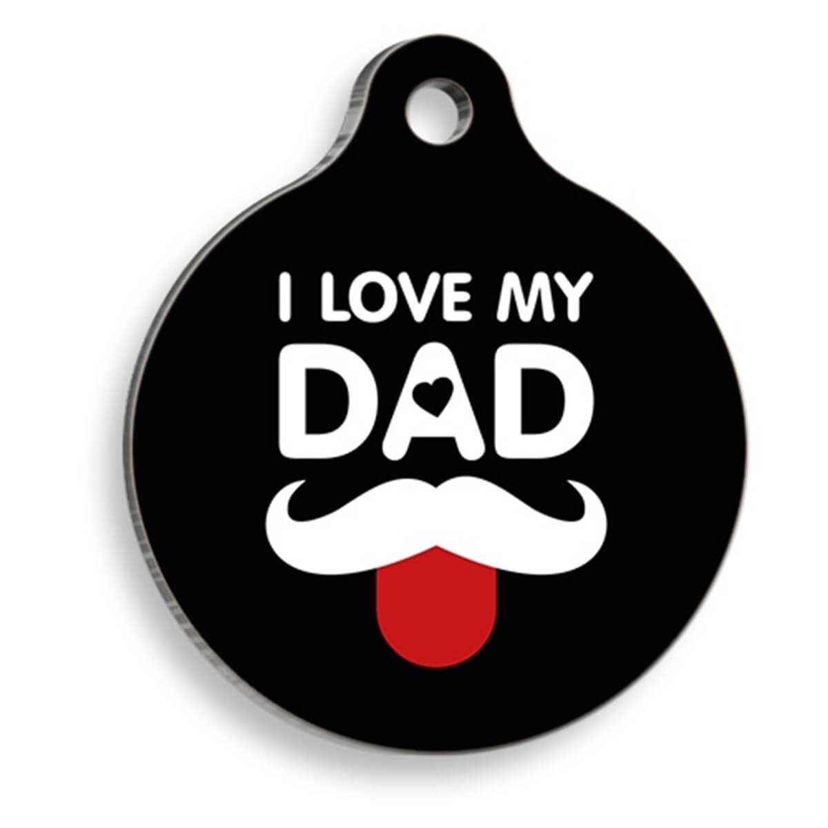 Dalis Bıyıklı Baba Siyah Yuvarlak Kedi ve Köpek Künyesi 3 Cm