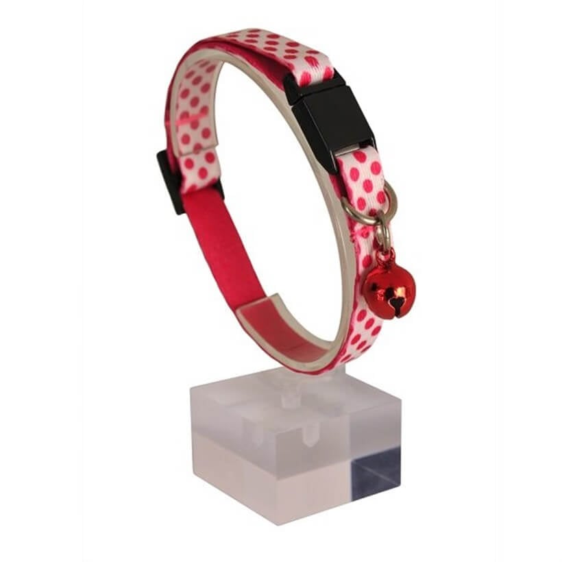 Dalis Pembe Beyaz Güvenlik Kilitli Kedi Boyun Tasması