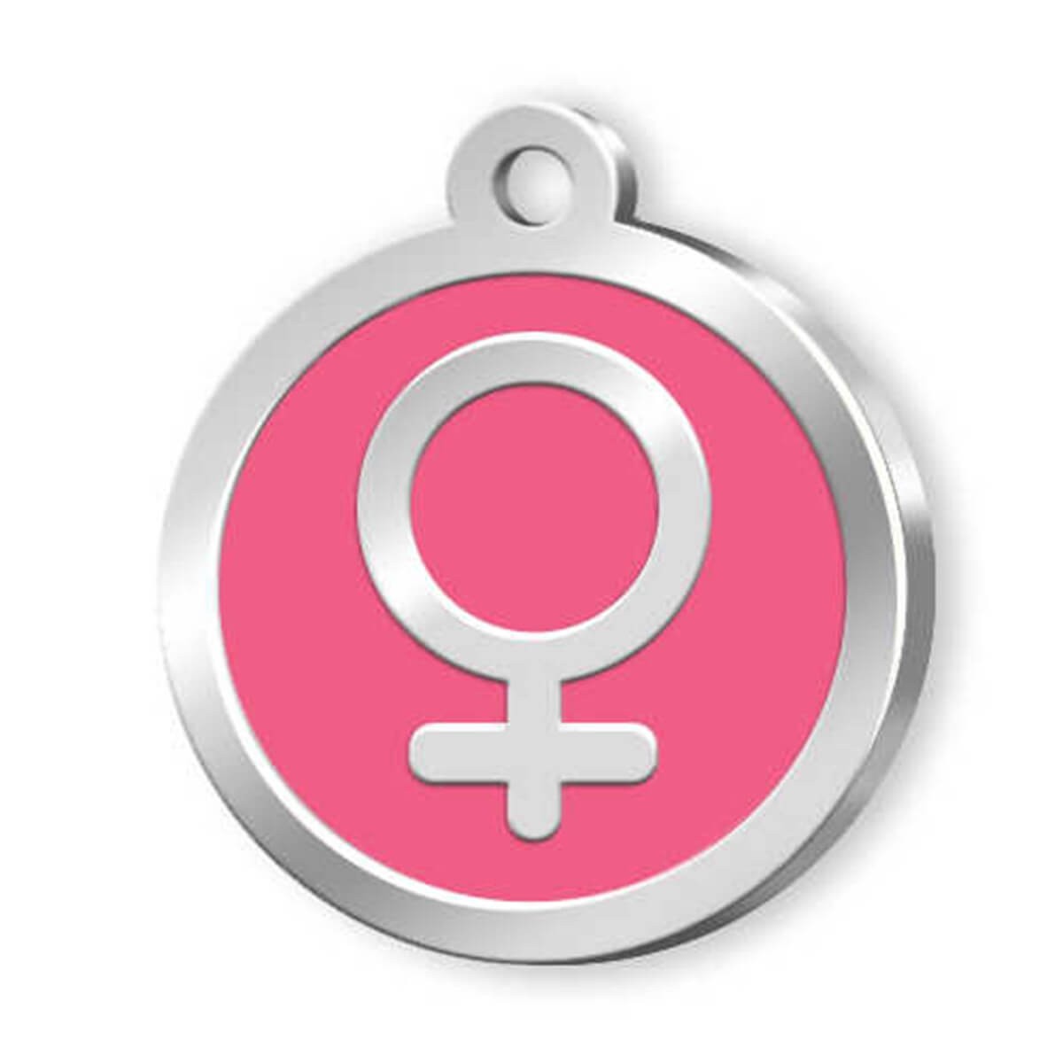 Dalis Pet Tag Mineli Kadın Sembol Desenli Künye Pembe