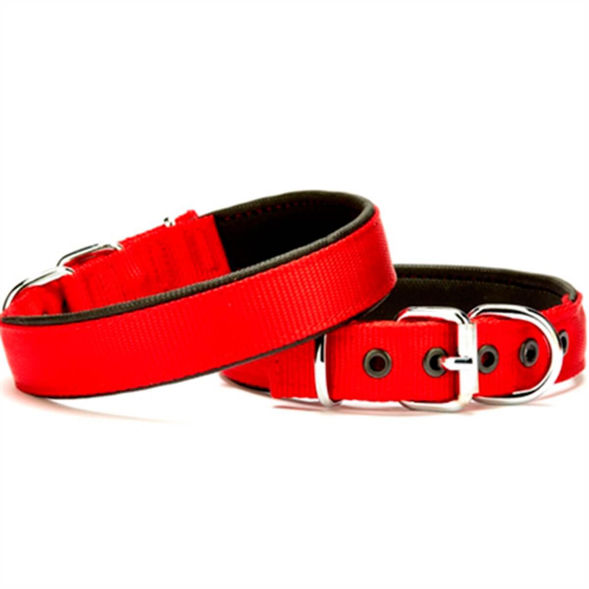 Doggie Comfort Yumuşak Dokuma Köpek Tasması L Kırmızı