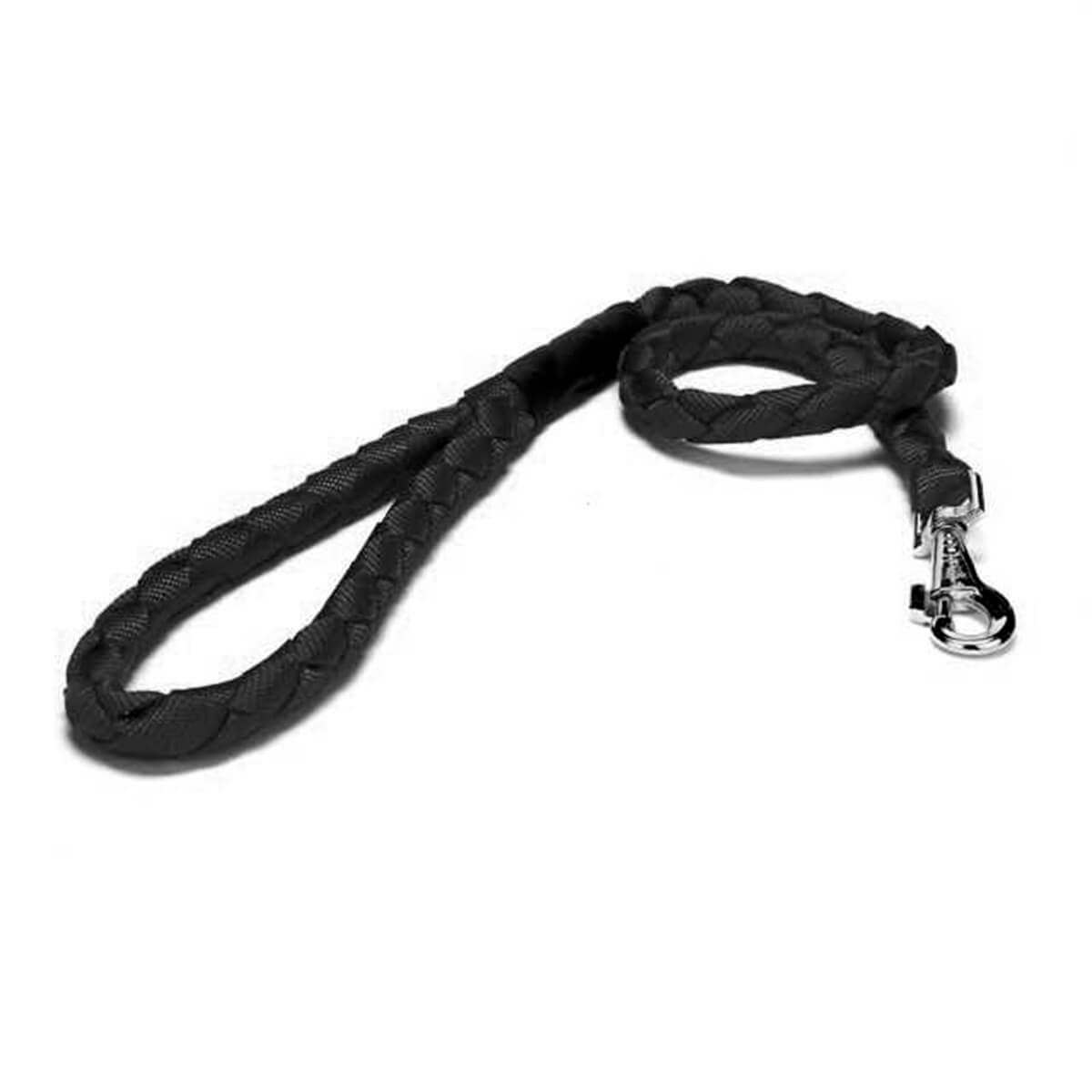 Doggie Dokuma Örgülü Gezdirme 90 Cm Siyah