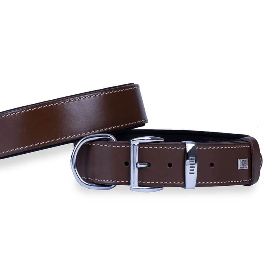 Doggie Konfor Deri Köpek Boyun Tasması 4 x 52-60cm - Kahve, KATEGORİSİZ, Doggie