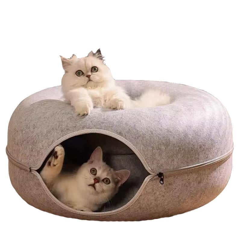 Duvo+ Donut Keçe Kedi Yatağı 60x28 cm Gri, KATEGORİSİZ, Duvo+