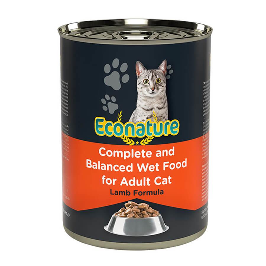 Econature Kuzu Etli Yetişkin Kedi Konservesi 400gr, Yetişkin Kedi Yaş Mama, Econature