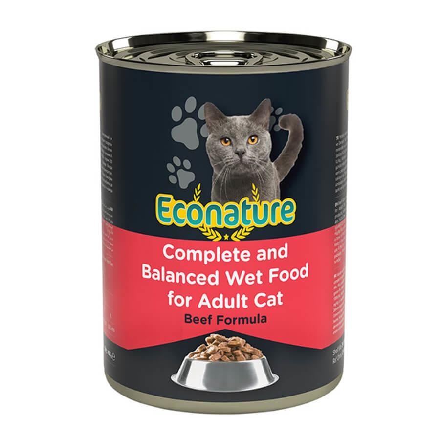 Econature Sığır Etli Yetişkin Kedi Konservesi 400 Gr, Yetişkin Kedi Yaş Mama, Econature