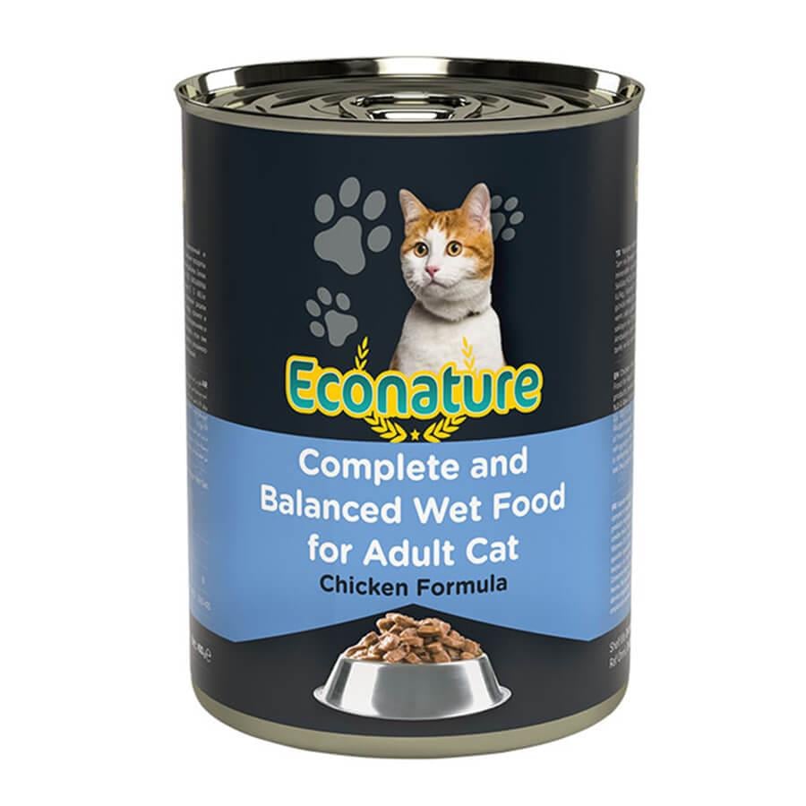 Econature Tavuklu Yetişkin Kedi Konservesi 400 Gr, Yetişkin Kedi Yaş Mama, Econature
