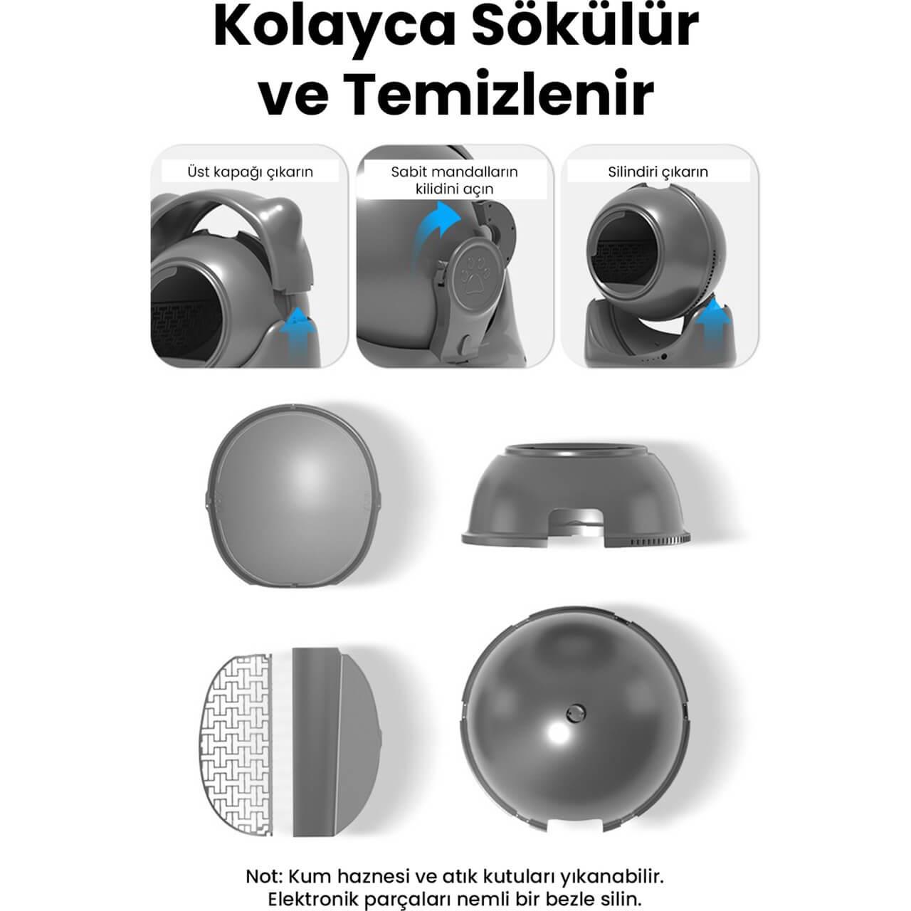 Electron Kulaklı Akıllı Otomatik Kedi Tuvaleti, Otomatik Kedi Tuvaleti, Electron