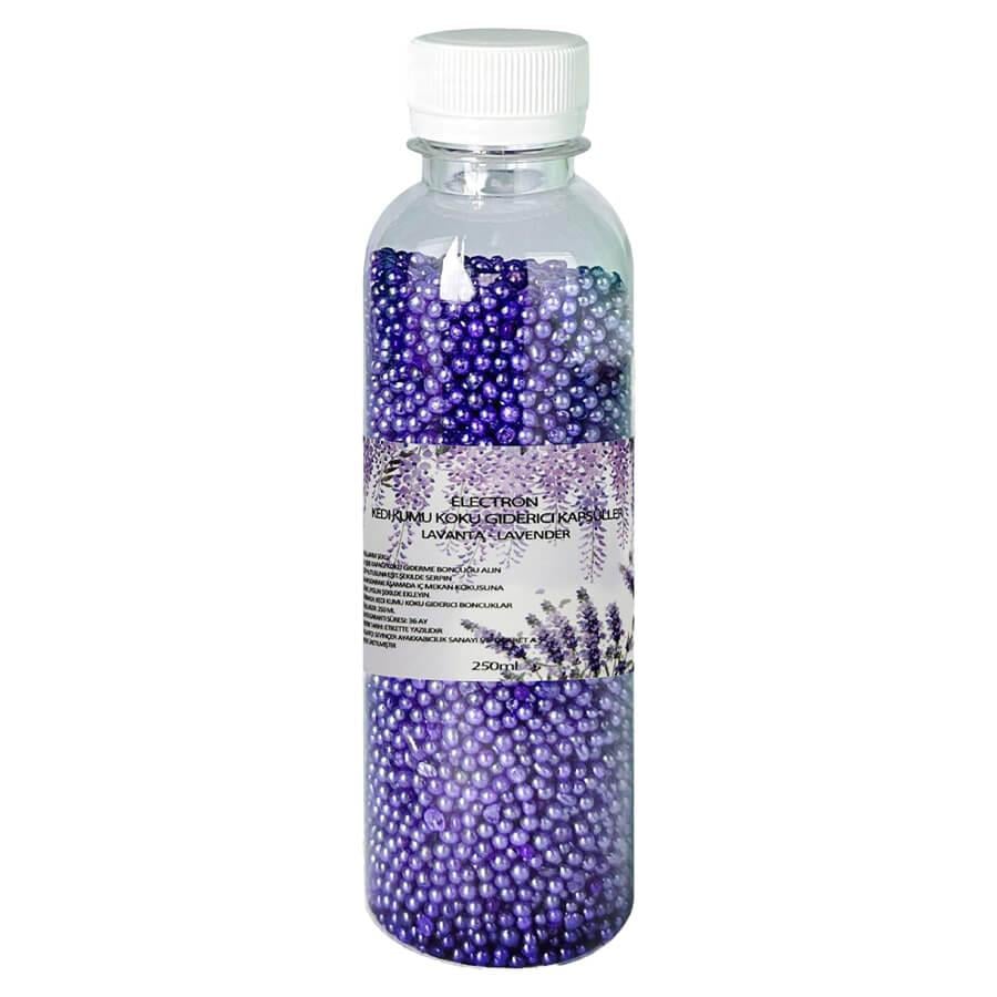 Electron Lavanta Aromalı Kum Koku Giderici Kapsül 250 Ml, Kedi Kumu Koku Giderici, Electron