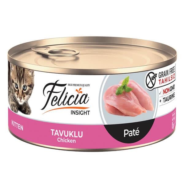 Felicia Tahılsız Yavru Tavuklu Kıyılmış Kedi Konservesi 85gr, Yavru Kedi Yaş Mama, Felicia