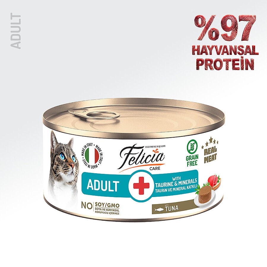 Felicia Ton Balıklı Ezme Yetişkin Kedi Konserve Maması 85 Gr, Yetişkin Kedi Yaş Mama, Felicia