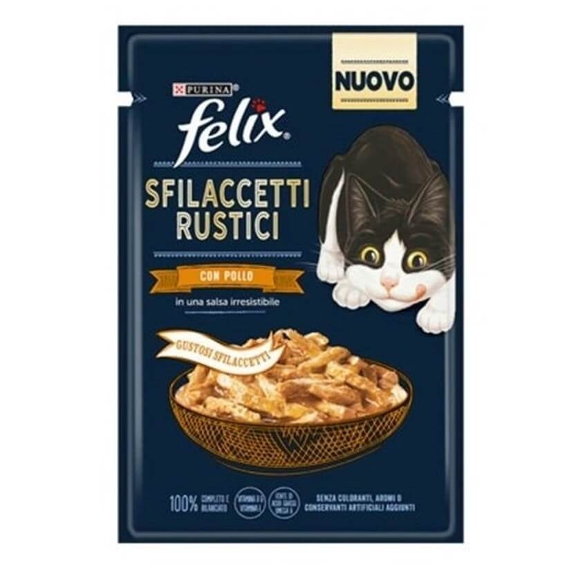 Felix Lezzetli Et Dilimleri Sos İçinde Tavuklu Kedi Konservesi 80gr