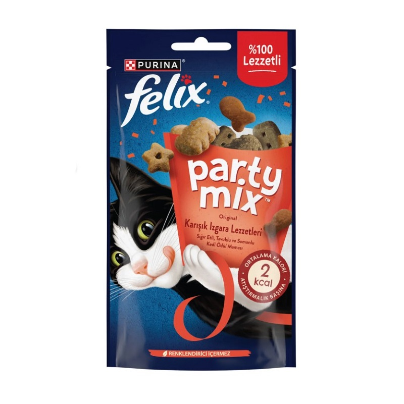 Felix Party Mix Karışık Izgara Lezzetleri Ödül Maması 60 Gr, Kedi Ödül Maması, Felix