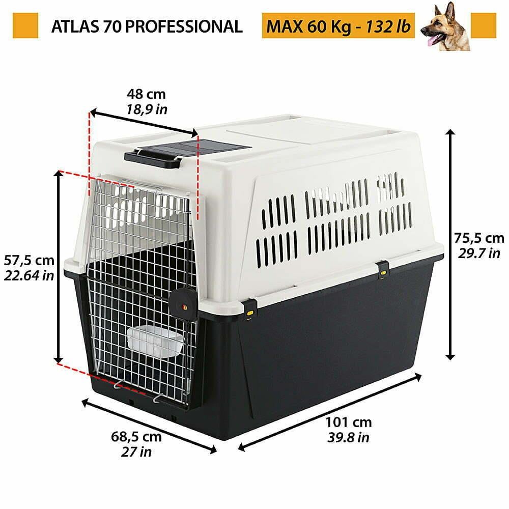 Ferplast Atlas 70 Köpek Taşıma Sepeti 101 x 68,5 x 75,5 Cm, Köpek Taşıma Çantaları, Ferplast