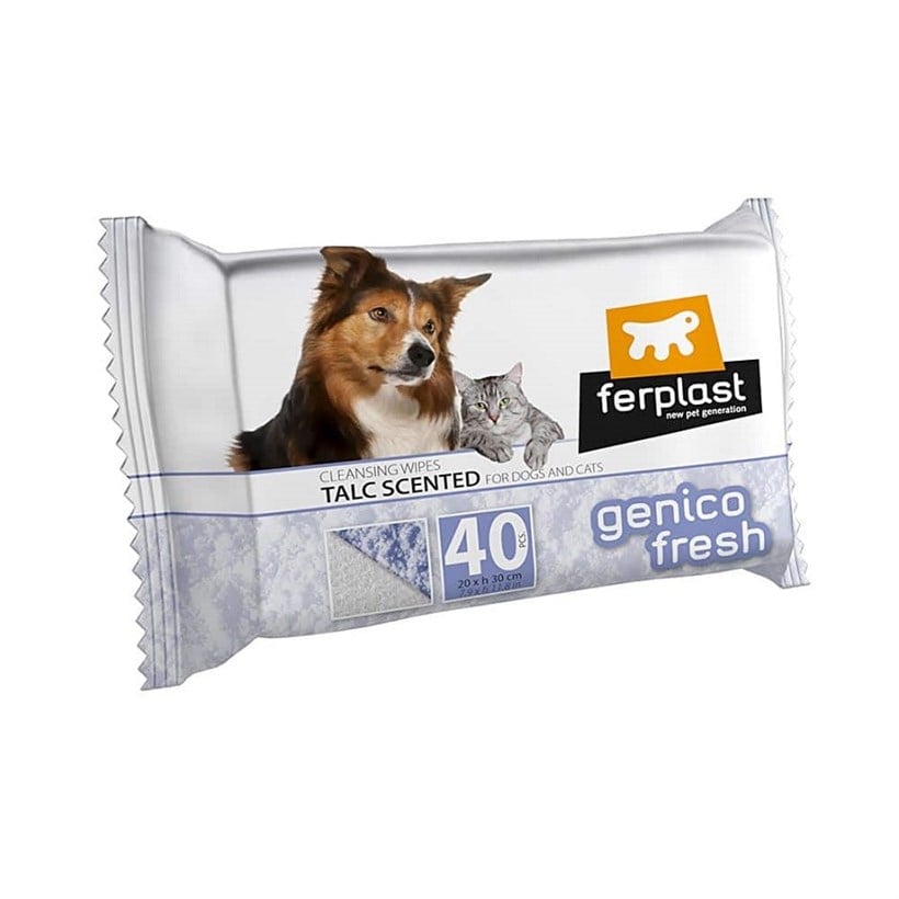 Ferplast Genico Fresh Pudra Kokulu Kedi Köpek Temizlik Mendili 40lı, KATEGORİSİZ, Ferplast