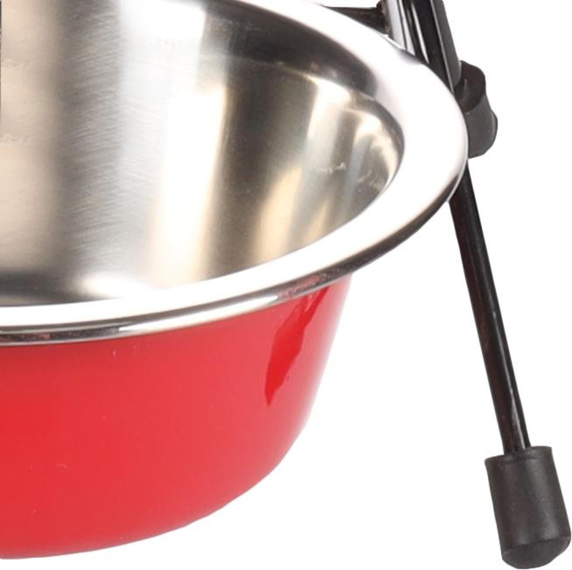 Flamingo Arjun Stanlı  İkili Çelik Mama Kabı Seti Kırmızı-Gri / 1600ML, İkili Mama ve Su Kapları, Flamingo