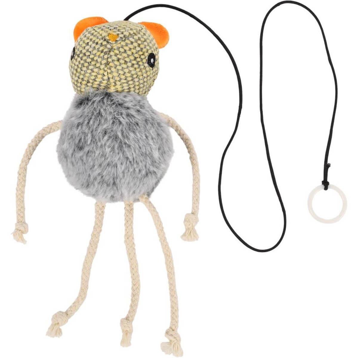 Flamingo Jagre İpli Catnpli Pelüş Fare Oyuncak, Peluş Kedi Oyuncak, Flamingo