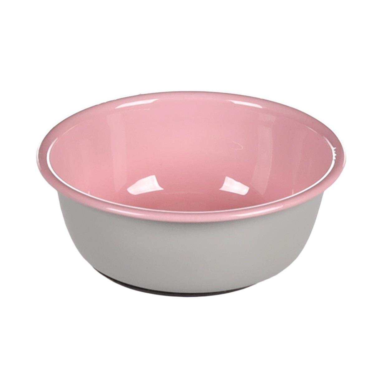 Flamingo Nell Boyalı Çelik Mama Kabı Antislip Gri-Pembe - 250ML, Çelik Mama ve Su Kapları, Flamingo