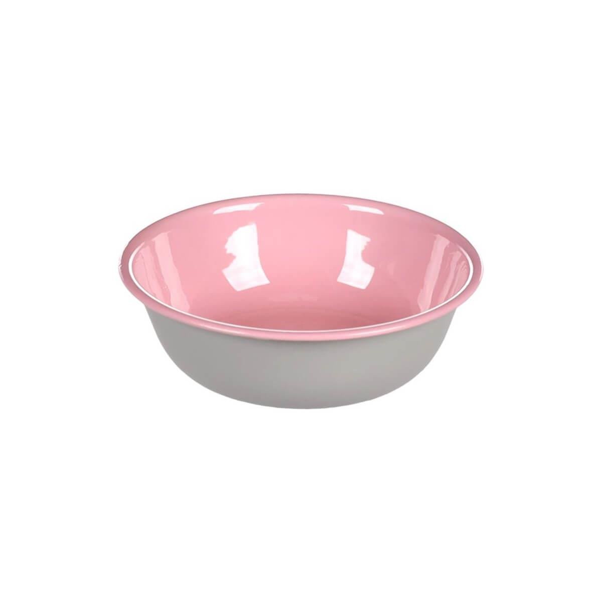 Flamingo Nell Boyalı Çelik Mama Kabı Gri-Pembe / 450ML, Çelik Mama ve Su Kapları, Flamingo