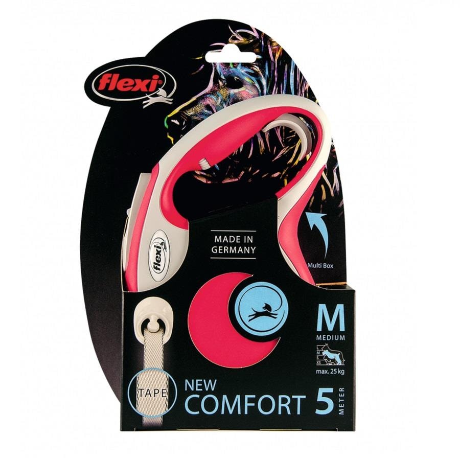 Flexi New Comfort Medium Otomatik Tasma Kırmızı, Otomatik Köpek Tasması, Flexi