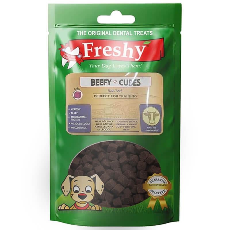 Freshy Beefy Cubes Biftekli Küpler Köpek Ödülü, Köpek Atıştırmalıkları, Freshy