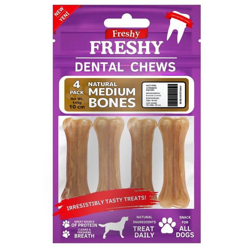 Freshy Dental Natural Kemik Medium 4 Adet, Köpek Ödül Kemiği, Freshy