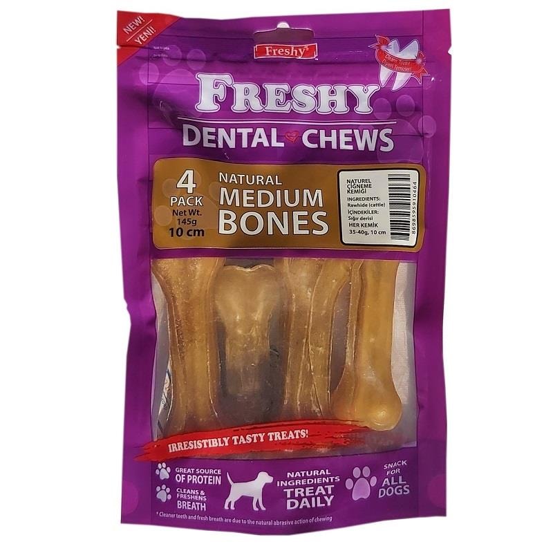 Freshy Dental Natural Kemik Medium 4 Adet, Köpek Ödül Kemiği, Freshy