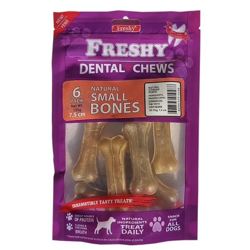 Freshy Dental Natural Kemik Small  6  Adet, Köpek Ödül Kemiği, Freshy