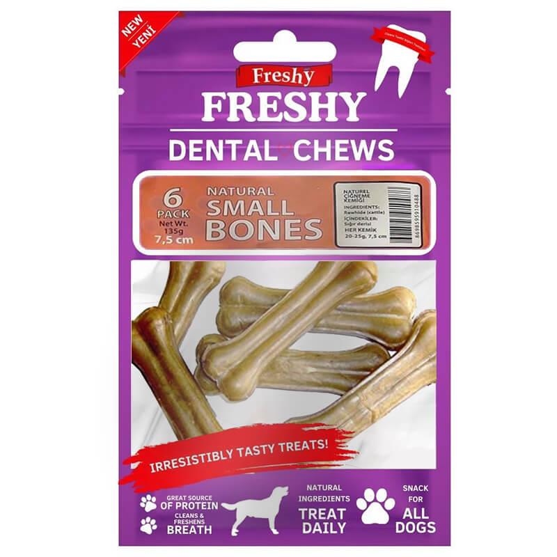Freshy Dental Natural Kemik Small  6  Adet, Köpek Ödül Kemiği, Freshy