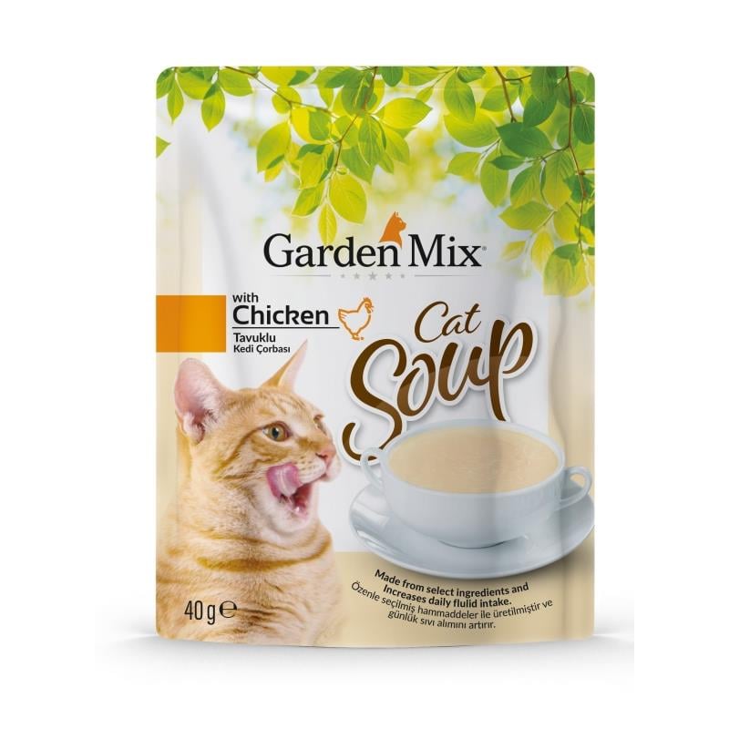 Gardenmix Tavuklu Kedi Çorbası 40gr, Kedi Ödül Maması, GardenMix