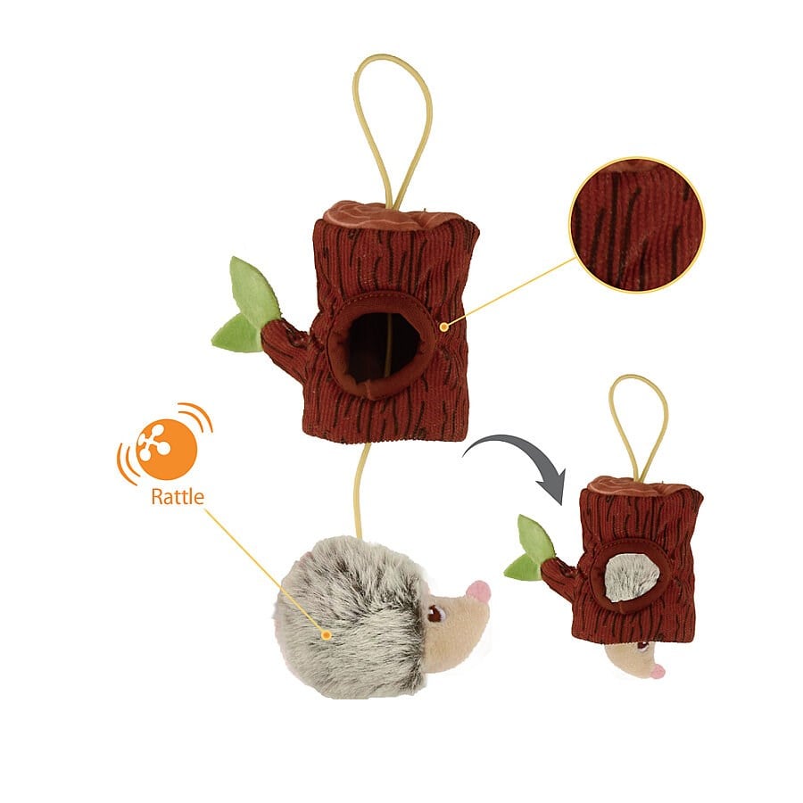 GİGwi Catch&Scratch Kirpi Kütük Kedi Oyuncağ, Peluş Kedi Oyuncak, GİGwi
