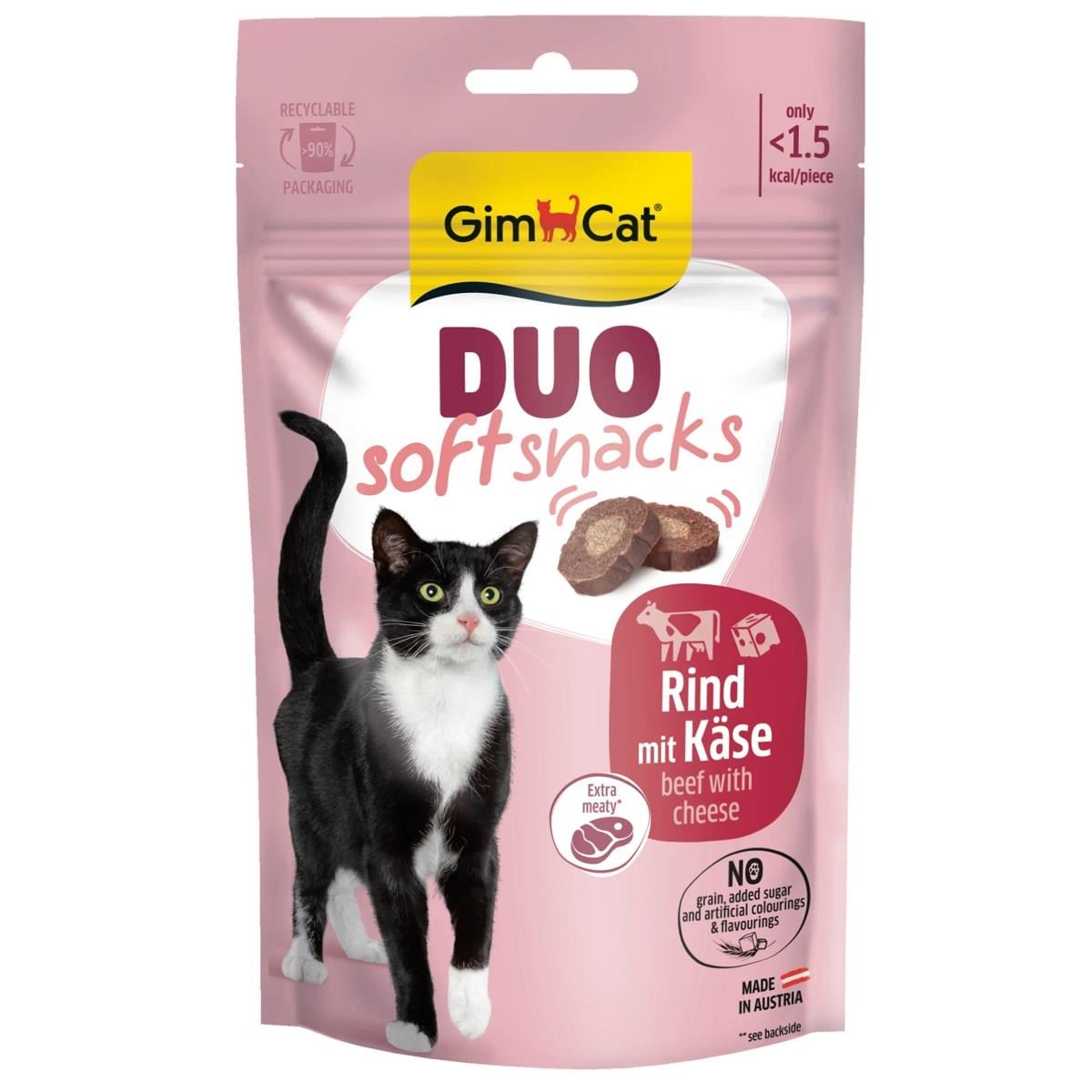 GimCat Duo Soft Snacks Beef with Cheese Kedi Ödülü 50 G, Kedi Ödül Maması, GimCat