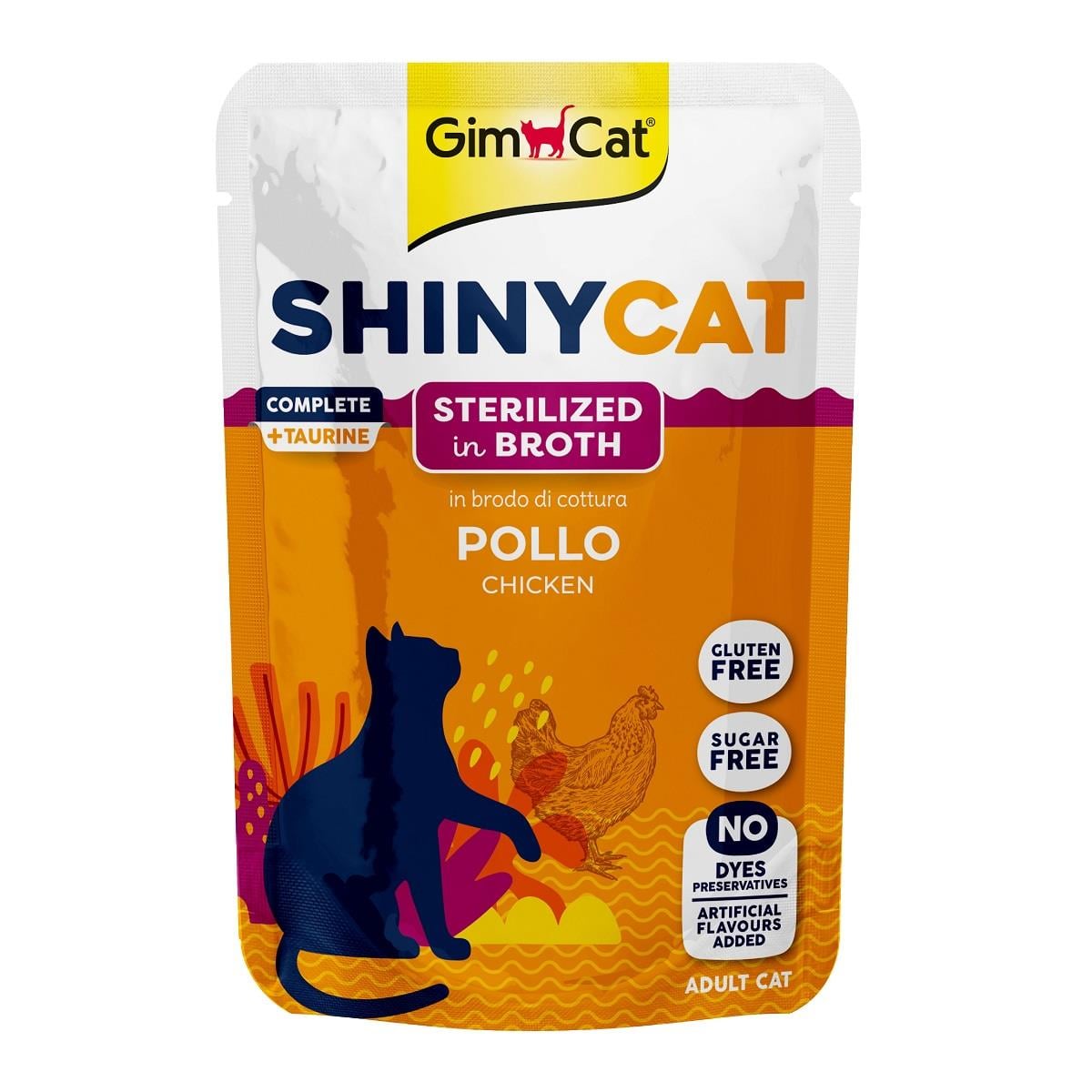 Gimcat Shinycat Chicken Sterilized Tavuklu Kısır Pouch Mama 70 gr, Yetişkin Kedi Yaş Mama, GimCat