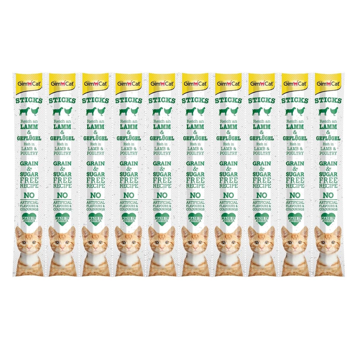 GimCat Sticks Kuzu etli Tavuklu Ödül Çubukları 50 gr - 10lu, Kedi Ödül Maması, GimCat