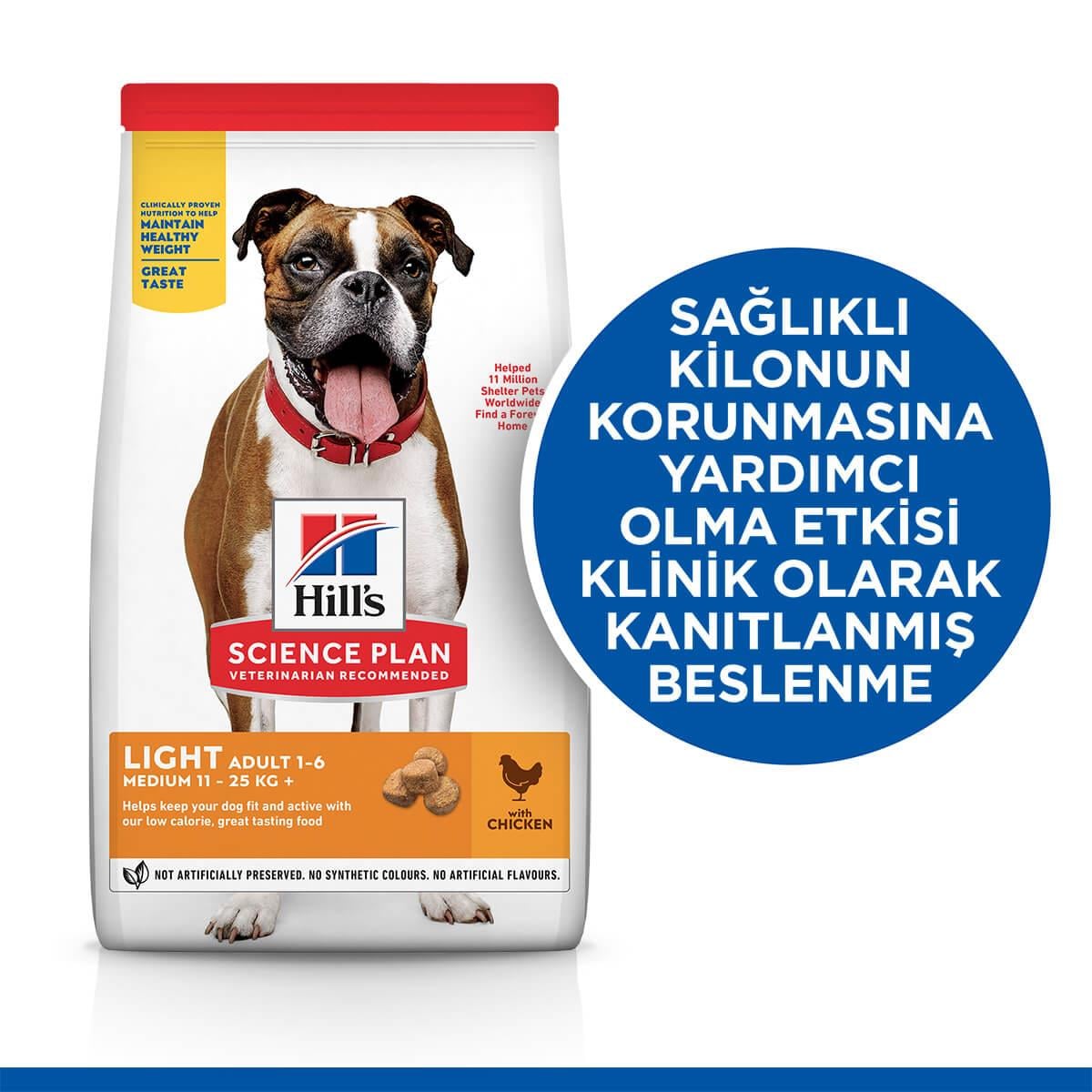 Hills Canine Light Yetişkin Köpek Kuru Maması 2.5 Kg, Diyet Light Köpek Mamaları, Hills