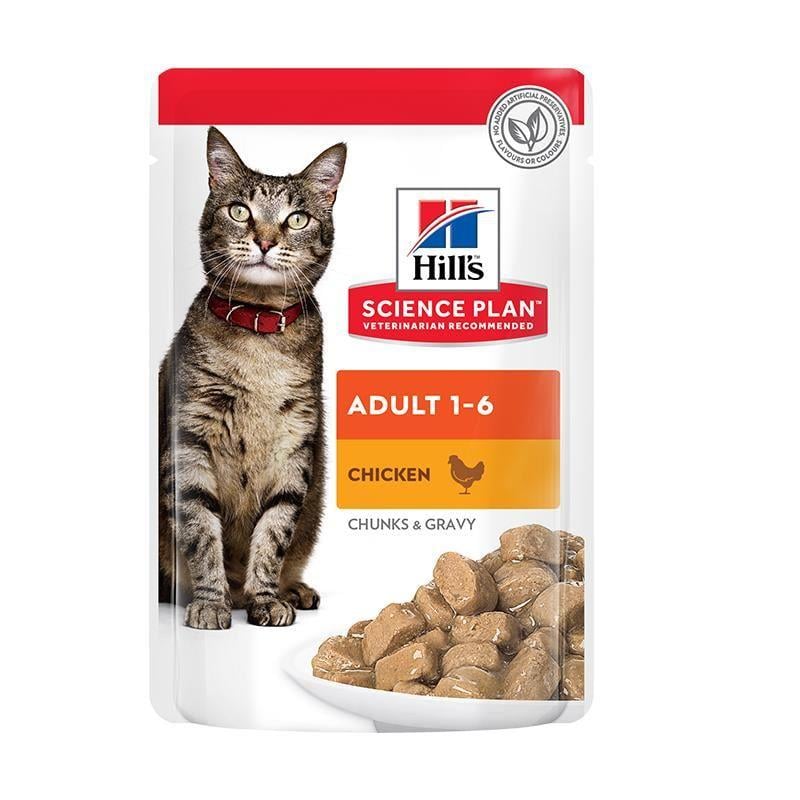 Hills Chunks & Gravy Tavuklu Kedi Konserve Maması 85 Gr, Yetişkin Kedi Yaş Mama, Hills