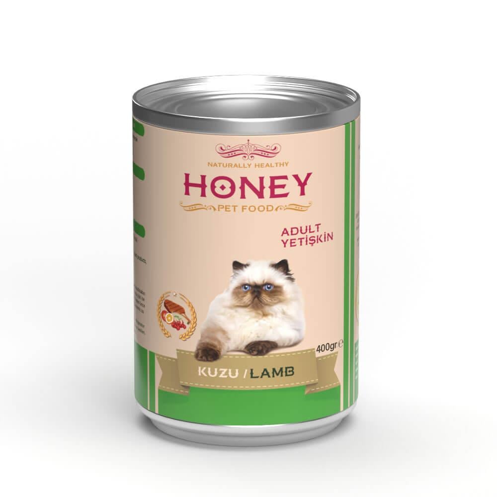 Honey Kuzulu Konserve Kedi Maması 400 Gr, Yetişkin Kedi Yaş Mama, Honey